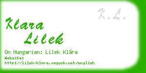 klara lilek business card